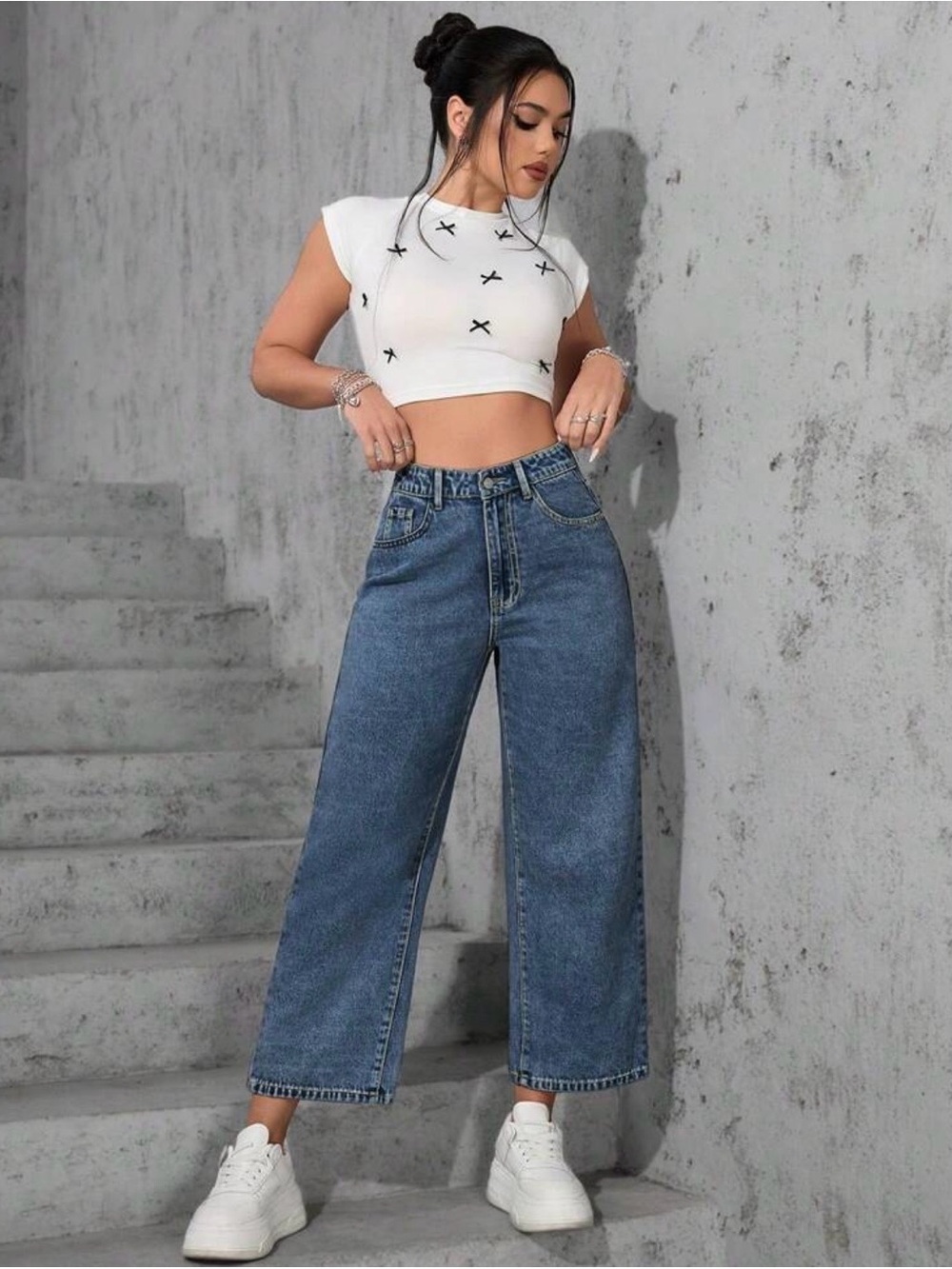 SHEIN High-Rise Wide Leg Jeans